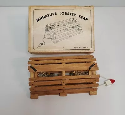 Vintage Miniature Lobster Trap 5” Wood 1:12 Scale Door Opens With Buoy And Box • $29.99
