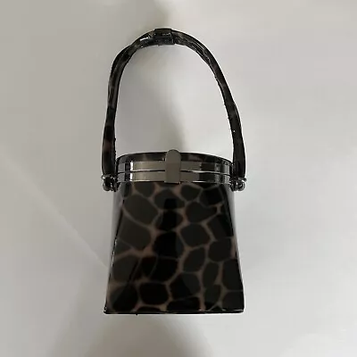 Vintage Another Y&S Original Bag Leopard Cheetah Y2K Bucket Purse Mirror Top • $33.30
