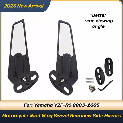 For Yamaha YZF R6 2003-2005 Complete Wing Rearview Stealth Winglet Side Mirrors • $43.32