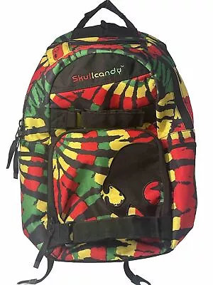 Skullcandy Backpack With Headphone Port Rasta Reggae Black Red Green Yellow • $29.99