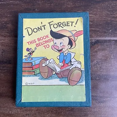 6 Vintage Anoch  WALT DISNEY PRODUCTIONS Gummed Bookplates Pinocchio W/Box • $8