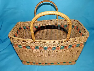 Vintage Wicker Woven Basket With  Firm Shape • $9.89