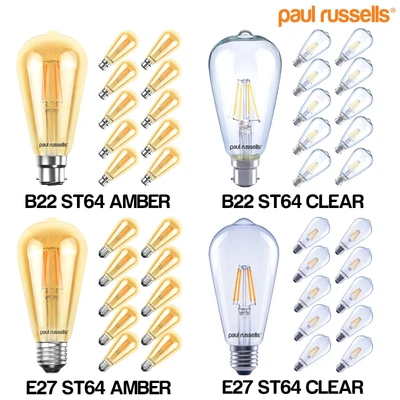 £35.99 • Buy E27 B22 Vintage Filament LED Edison Light Bulb Lamp Decorative ST64 Lightbulb A+