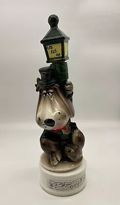 Vintage Music Box  Decanter  How Dry I Am  Porcelain 13  Dog & Lantern • $18.37