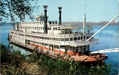 Vtg 1950s Stern Wheeler Steamboat On Mississippi River Unused Chrome Postcard • $5.99