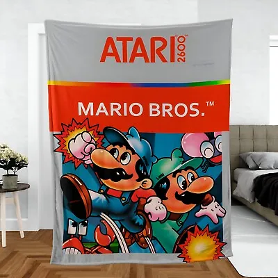 Vintage Style Retro Mario Bros. ATARI Box Game Ultra-Soft Micro Fleece Blanket • $39.99