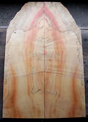 Curly Red Flame Box Elder Maple Drop Top .36  Thk Bass Guitar Tonewood 2347 • $69.99