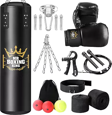 Mr Boxing King Punching Bag Set For Adults 4Ft Heavy Boxing Bag Set 80 Lb Capaci • $218.99