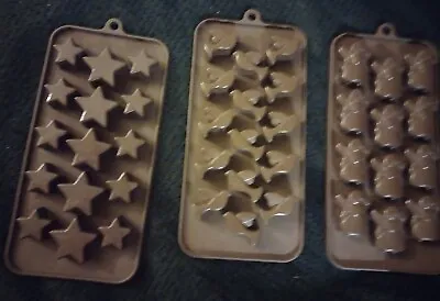 3 PC. Candy/Chocolate Molds Stars Angels Doves Silicone • £10.46