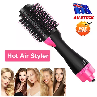 2 In 1 Hot Air Styler And Rotating Hair Dryer Curl Hair Straighten Brush Comb AU • $35.88