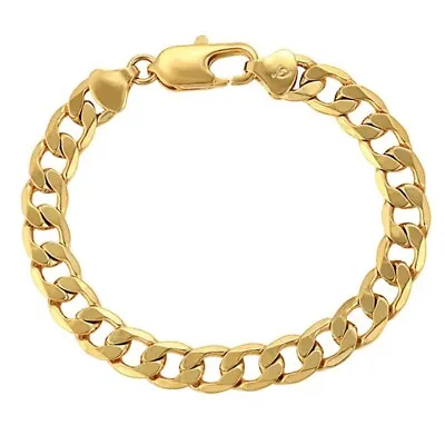 24ct/9ct Yellow Gold Filled Unisex Curb-Link Chain Bracelet • £8.99