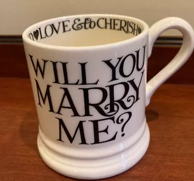 Emma Bridgewater  Black Toast Will You Marry Me   1/2  Pt  Mug  New • £25