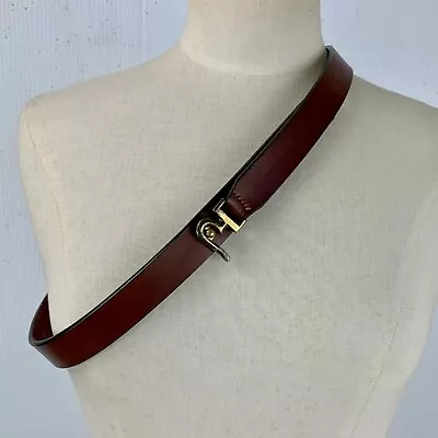 White Gate Brown Leather Belt 35in  Waist Unique Brass Hook USA Excellent  • $15.30