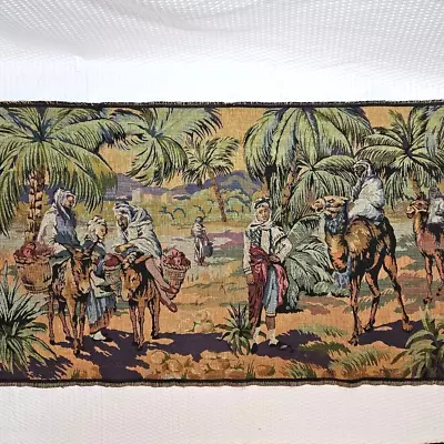 Vintage Woven Belgium Tapestry Middle Eastern Scene  • $50