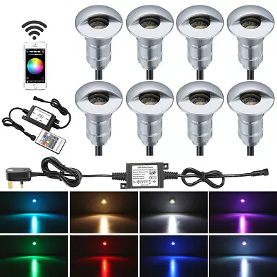 RGB WiFi/Bluetooth Led Decking Lights Waterproof IP65 Ø26MM Led Plinth Lights UK • £240.41