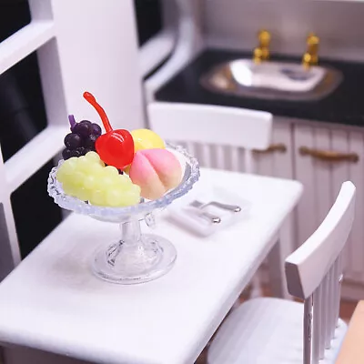 1Set Dollhouse Miniature Fruit Platter Peach Cherry Grapes W/Tray Home Decor • $13.70