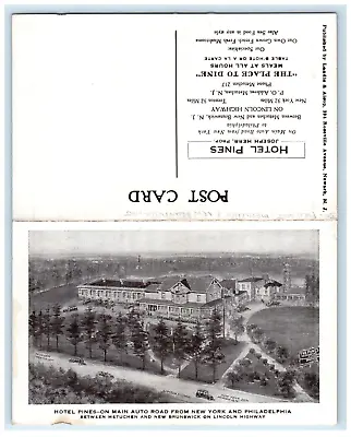 C1930s Hotel Pines Fold Out Metuchen & New Brunswick New Jersey NJ Postcard • $24.97