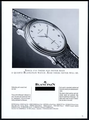 1989 Blancpain Man's Selfwinding Date Watch Photo Vintage Print Ad • $9.99