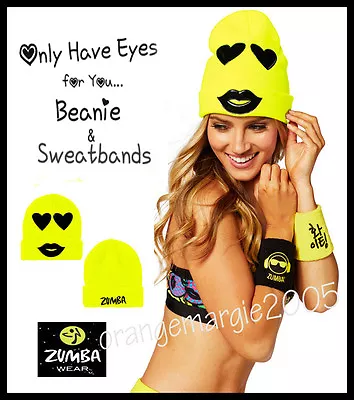 ZUMBA Only Have Eyes For You Beanie + Wristbands Sweatband EliteZWear - 2Pc.SET! • £41.36