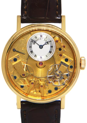 $18500 • Buy Breguet Tradition 7037 18k Yellow Gold Mens 37mm Watch Box/Papers 7037BA/11/9V6