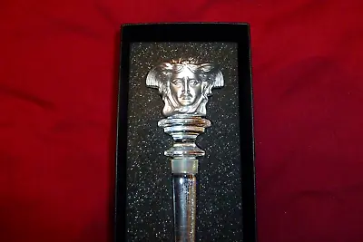Rosenthal Versace Silver Coloured Glass Wine Bottle Stopper Brand New Boxed • $62.17