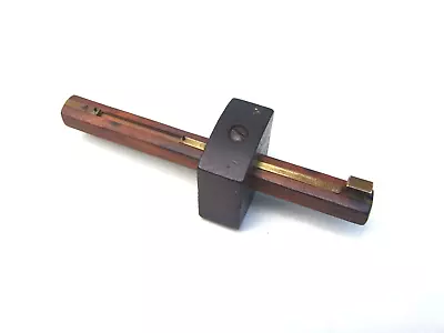 Antique Carpenter Scribe  US Tools Mahogany  Wood & Brass Fiting  AG. BEVERIDGE • $195