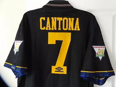 Original Manchester United Cantona 7 Away Shirt 1993/1994/1995 93-94-95 XXL 2XL • £219.99