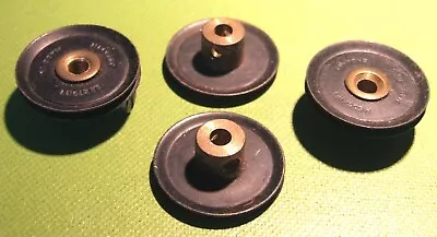 Four Black Meccano Pulley Wheels Part 22 Some General Paint Loss  • £1.80