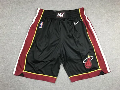 Classic Miami Heat Swingman Basketball Shorts Stitched Black • £27.47