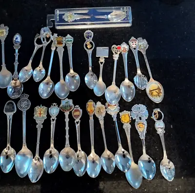 Lot Of 25 Vintage Assorted Silverplate Souvenir Spoons • $24.50