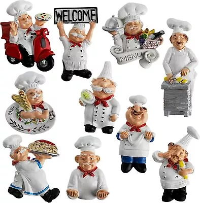 Small 3D Resin 10 Pcs Fridge Magnets Cute Italian White Chef Funny Kitchen Decor • $48