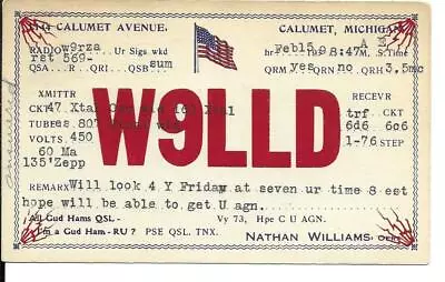 $6.02 • Buy QSL  1939 Calumet Michigan   Radio Card   