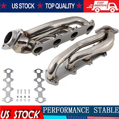 Polished Stainless Steel Exhaust Shorty Tube Headers For 04-10 Ford F150 5.4L V8 • $164.07