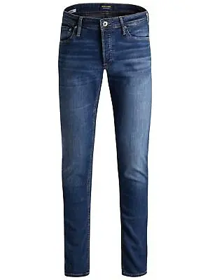 Jack & Jones Glenn Men's Slim Fit Jeans Pants Casual Blue Denim Trousers Latest • £24.99