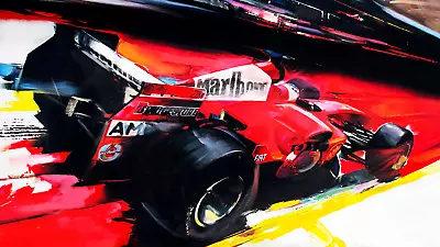 FERRARI F1 MOTORSPORT ABSTRACT WALL ART COVERING 30x20 Inch Canvas Framed UK • £21.99