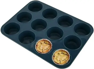 £14.74 • Buy Silicone 12 Cup Muffin Cupcake Mould Baking Tray Tin Pan Non-Stick Large Kitchen