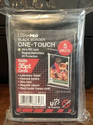 Ultra Pro One-Touch Magnetic Card Holder BLACK BORDER 35pt Point 5 Pack   • $16