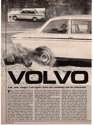 Volvo 242GT 262C Cars 1978 Vintage Print Article Ad Original Man Cave Decor • $7.99