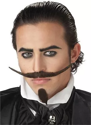 Dandy Moustache & Chin Beard Fancy Dress Up Halloween Adult Costume Accessory • $14.47