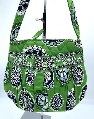 Vera Bradley Hannah Purse Small Handbag CUPCAKES GREEN Excellent Condition • $15.99