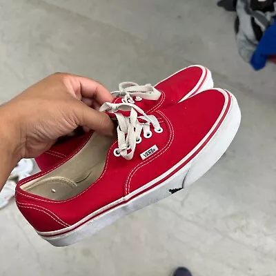 Vans Old Skool Red Canvas Skate Shoes Men's Classic Low-Top Sneakers Size 10 • $25