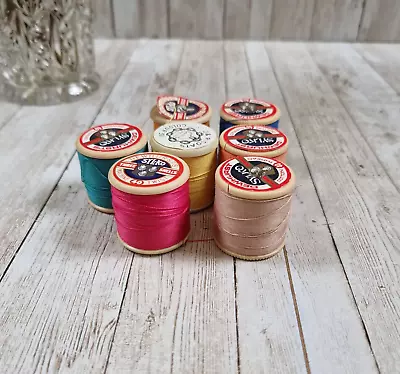 Set Of 6 Vintage Plastic Cotton Sewing Reels Threads 6 Sylko + 1 Coats Sewing • £4.99