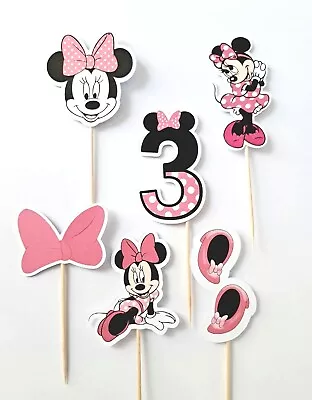 Minnie Mouse Cupcake/cake Toppers X6 ANY AGE  • £4.45