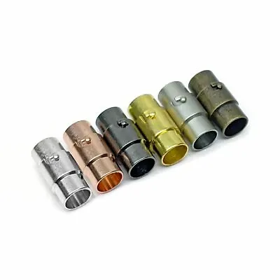 1x  MAGNETIC 3-10MM LOCKING JEWELLERY BARREL CLASP FOR BRACELET CORD 7 COLOURS • £3.15