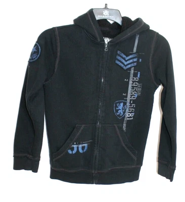 £17.78 • Buy Helix Black Fur Lined Hoodie Size Medium Full Zipper Pockets Blue & Gray Skater