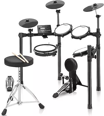 Electric Drum Set 5 Drum Pad 3 Cymbals 10  Dual-Zone Mesh W/ 390 Authentic Sound • $358.99