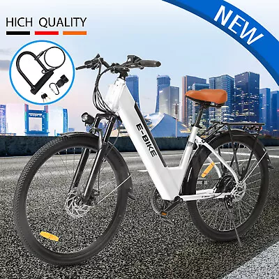 750W Ebike 26  Electric Bike Bicycle 25Mph CommuterTire Mountain Bikes White • $539.99