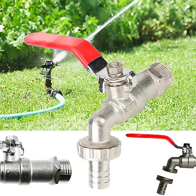 Garden Water Tap Lever Type Ball Valve Type Red Handle Hose Plug 1/2  3/4  Uk • £6.35