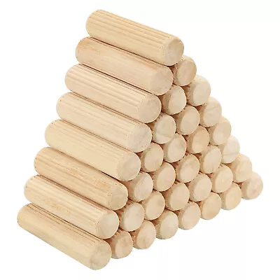 3/8 X1 9/16  Wood Dowel Pins120 Pack Fluted Wooden Dowel Pin Straight Groove • $13.91