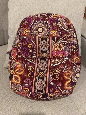 VERA BRADLEY Backpack Bookbag In Safari Sunset #4 Purple Colorful Adjustable • $40